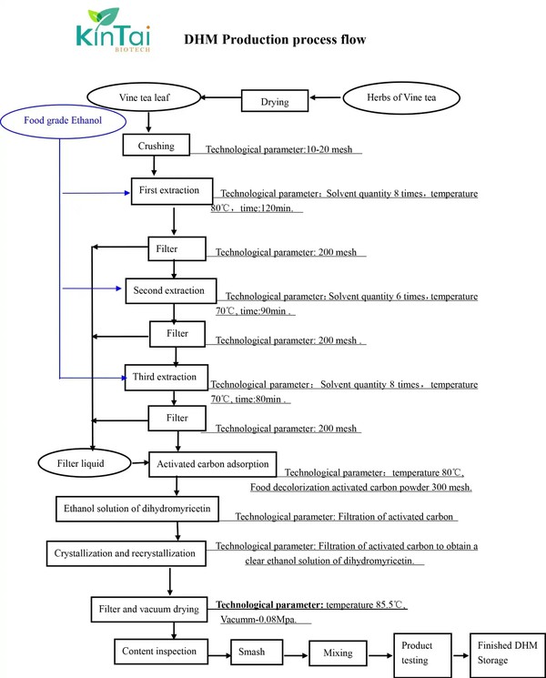 Kintai's Vine Tea Extract Production Process Kintai's Vine Tea Extract Production Process